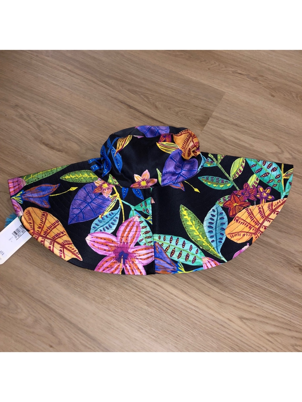 Johnny Was Scabiosa Reversible Beach Hat Floral Kairi Print Wide Brim NEW W TAG